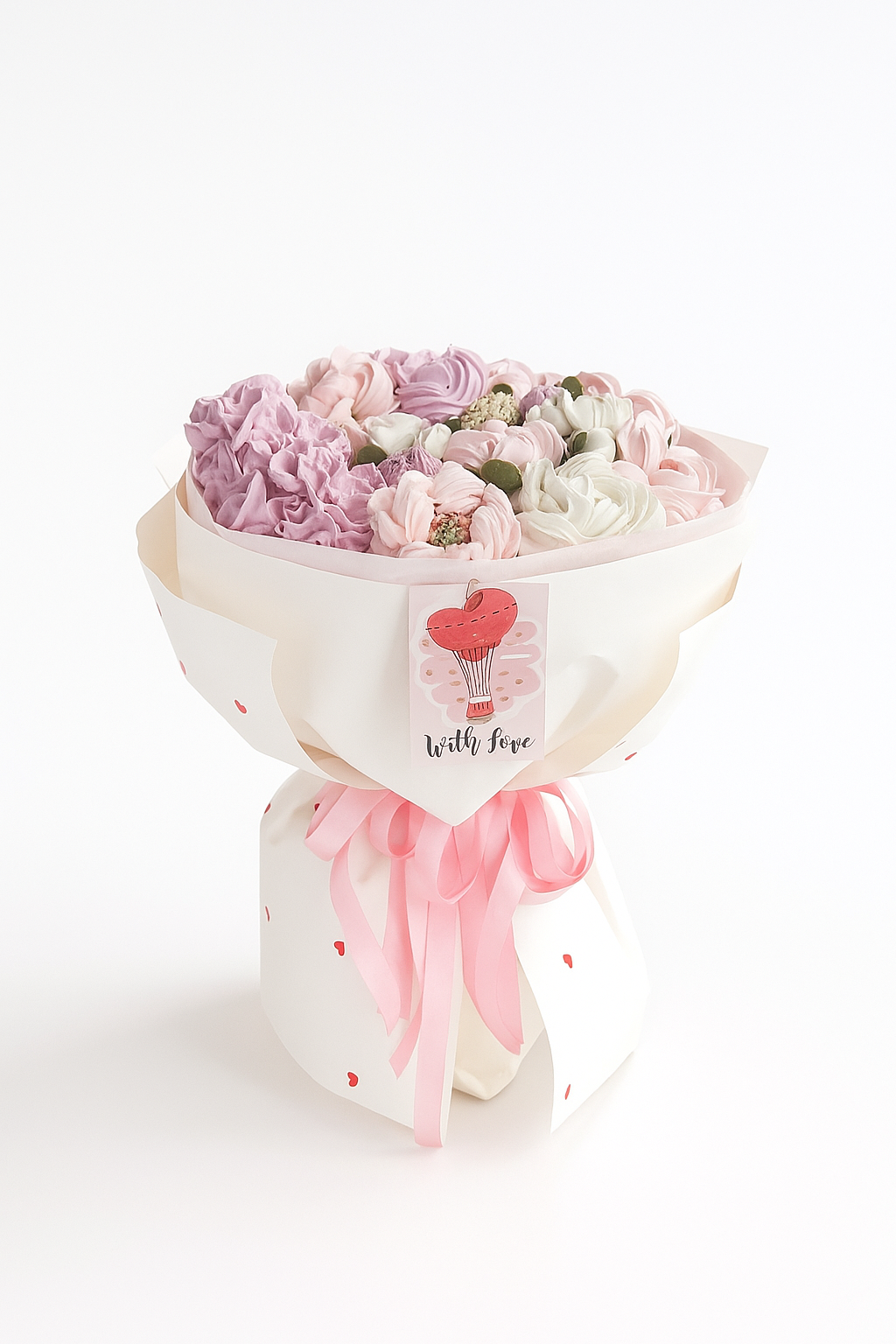 Buchet elegant din flori de marshmallow