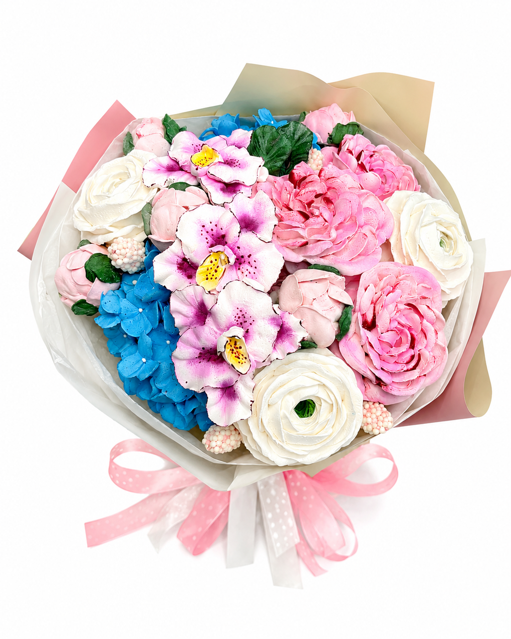 Buchet Blue Harmony din bezea 💙🌸
