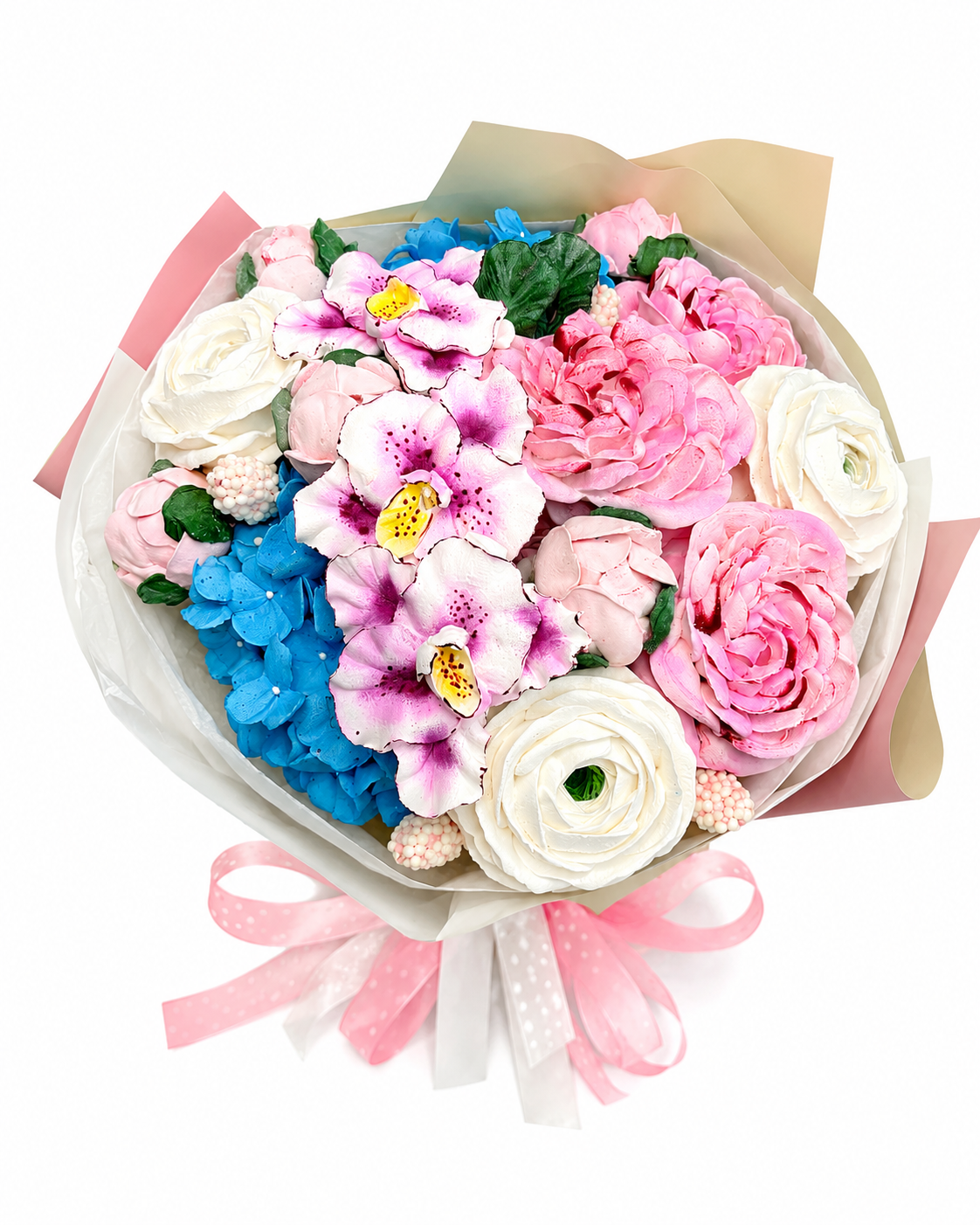 Buchet Blue Harmony din bezea 💙🌸