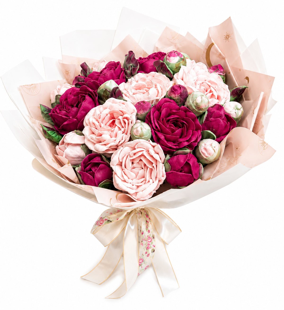 Buchet romantic din flori de bezea 🌸