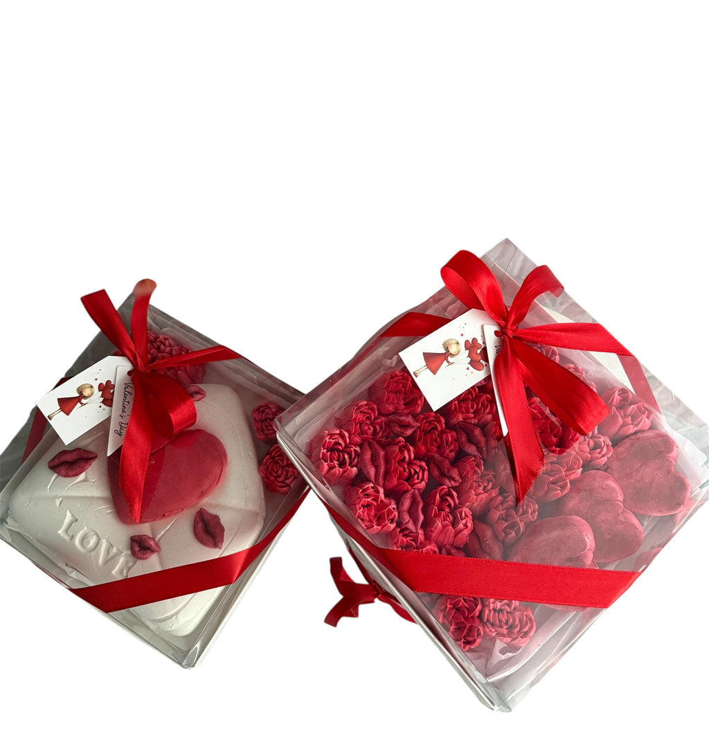 Cutie romantică cu flori comestibile din marshmallow – aromă de suc de mere