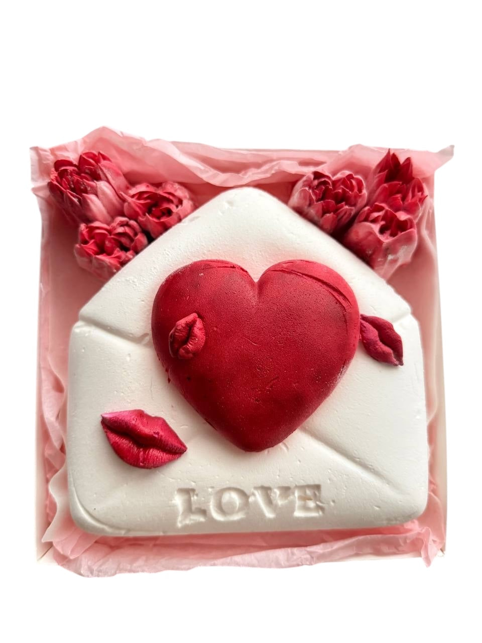 Inimă comestibilă din marshmallow – plic cu umplutură de căpșuni