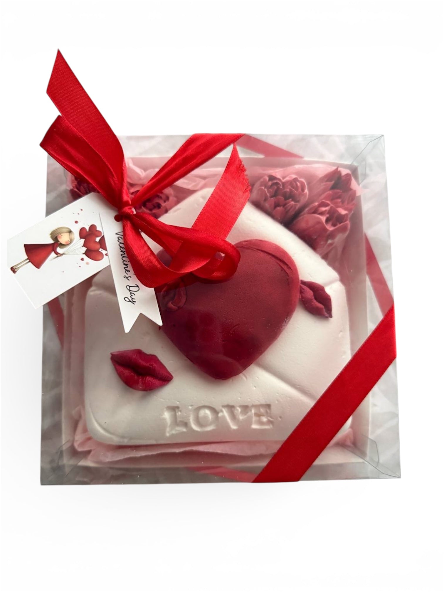 Inimă comestibilă din marshmallow – plic cu umplutură de căpșuni