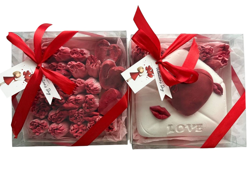 Inimă comestibilă din marshmallow – plic cu umplutură de căpșuni