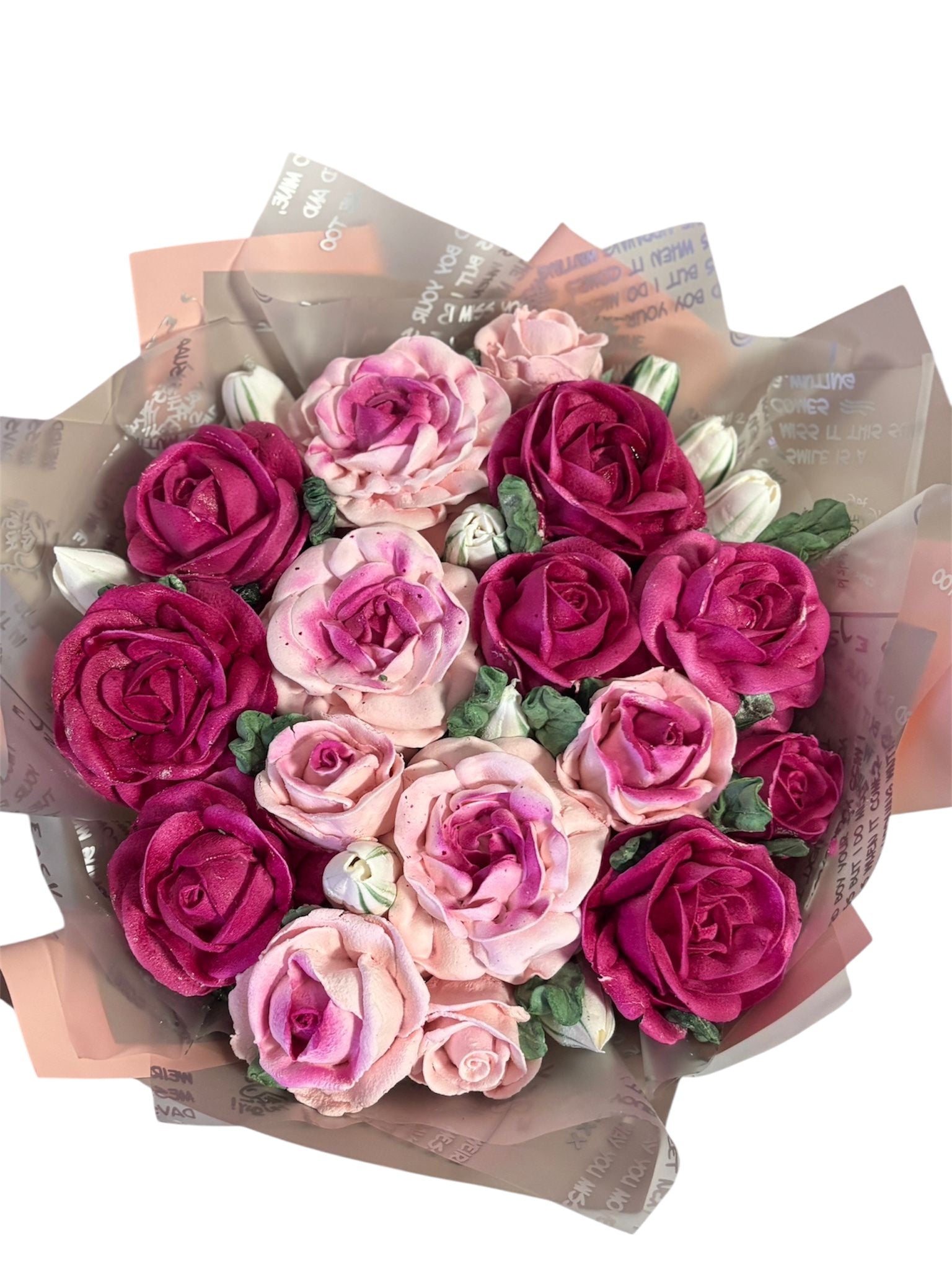 Buchet trandafiri comestibili din  marshmallow