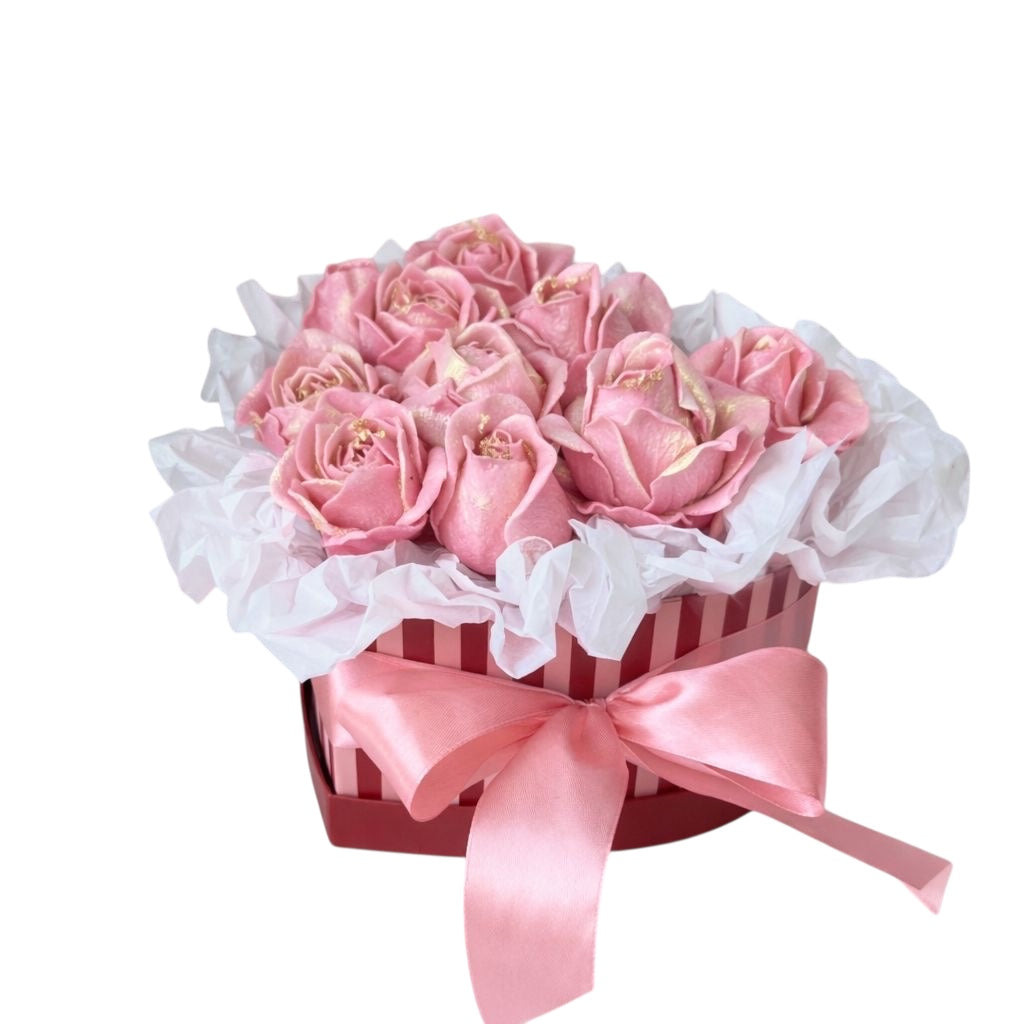 Cutie cu trandafiri comestibili din marshmallow – mix de arome