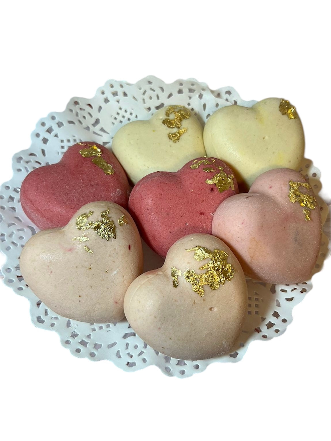 Inimi  din marshmallow cu gem de căpșuni/ comandă minimă: 5 inimi