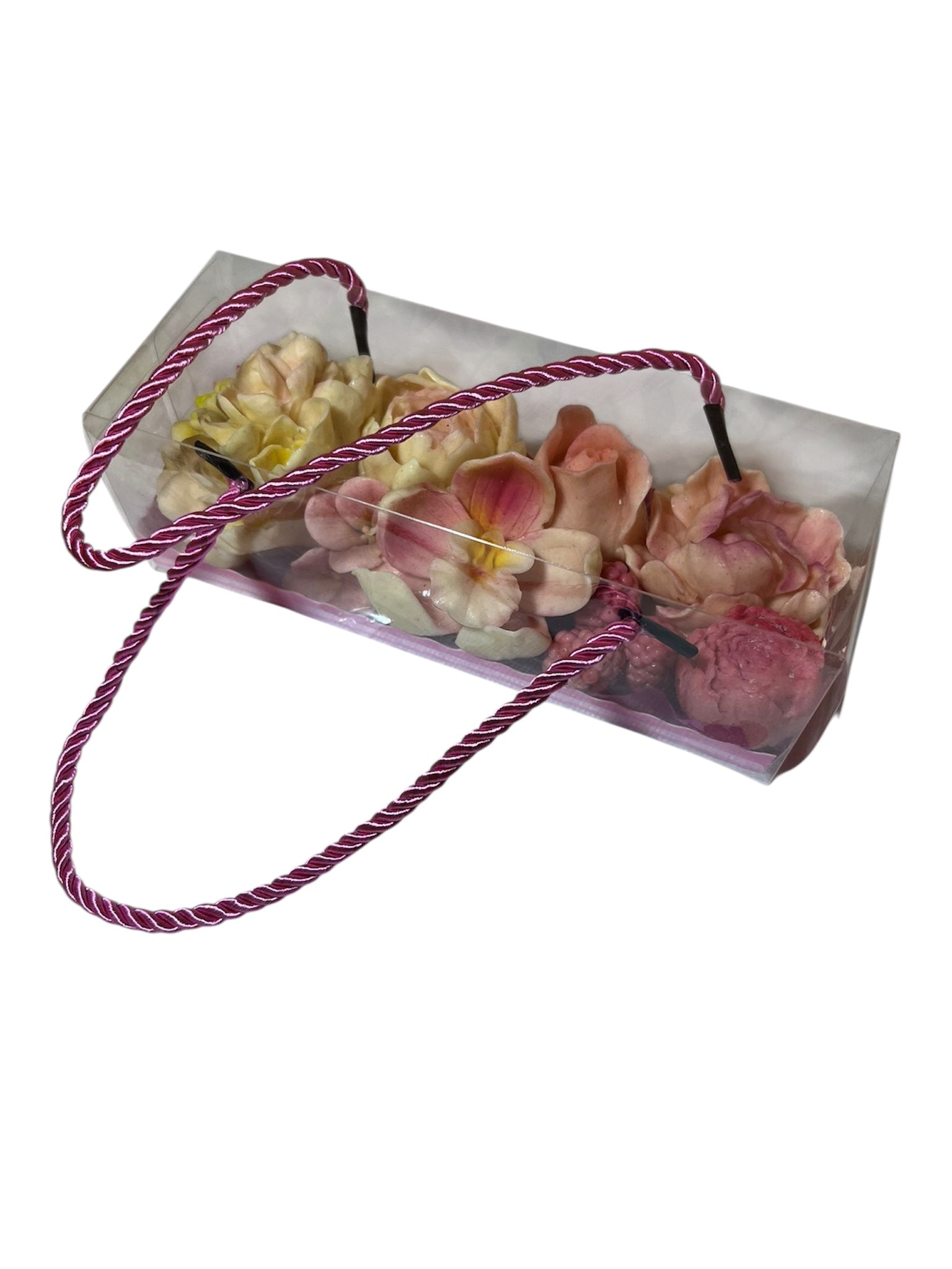 Cutie  cu Flori Comestibile Marshmallow – Piersică & Roz Romantic